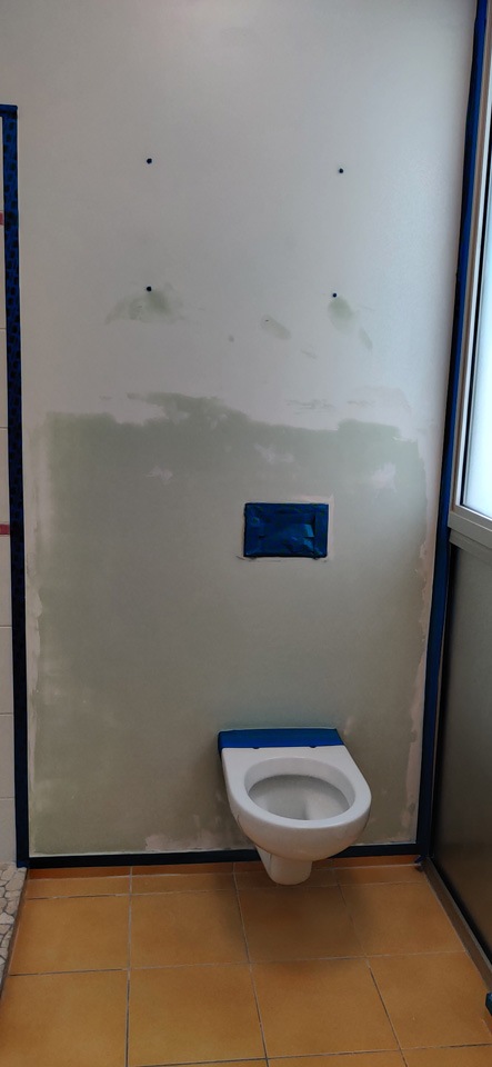 installation wc suspendus pendant les travaux